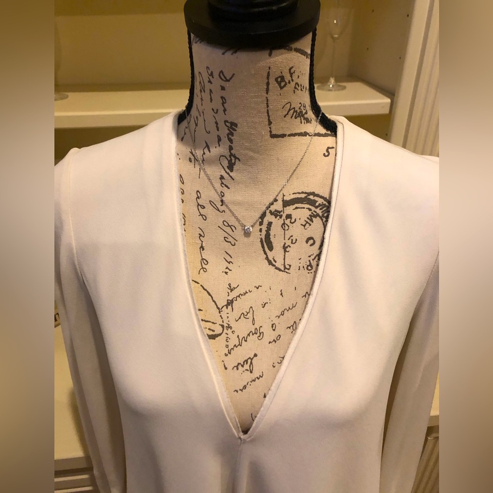 Proenza Schouler Cream V-Neck Dress-Size 2